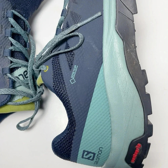 Salomon Womens 9.5 Outline Mid GTX W Navy Blazer Hydro Guacamole Outdoor Shoes - Picture 11 of 16